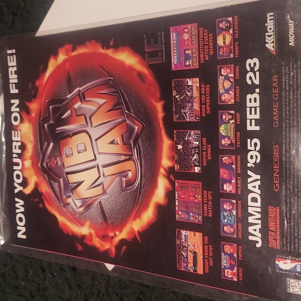 Vintage Nintendo x nba nba jams '95 advertisement. Good condition!